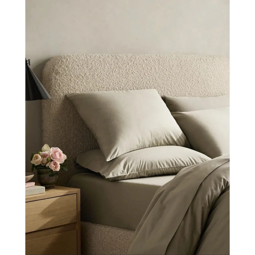 Quince Organic Cotton Percale Sham Set King Toffee 2 Shams NWT OEKO-TEX NEW